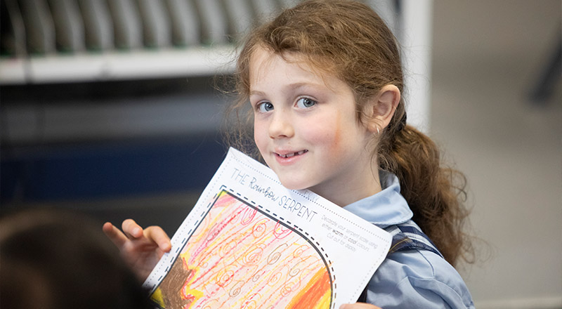 Trinity Catholic Primary Kemps Creek student with classwork