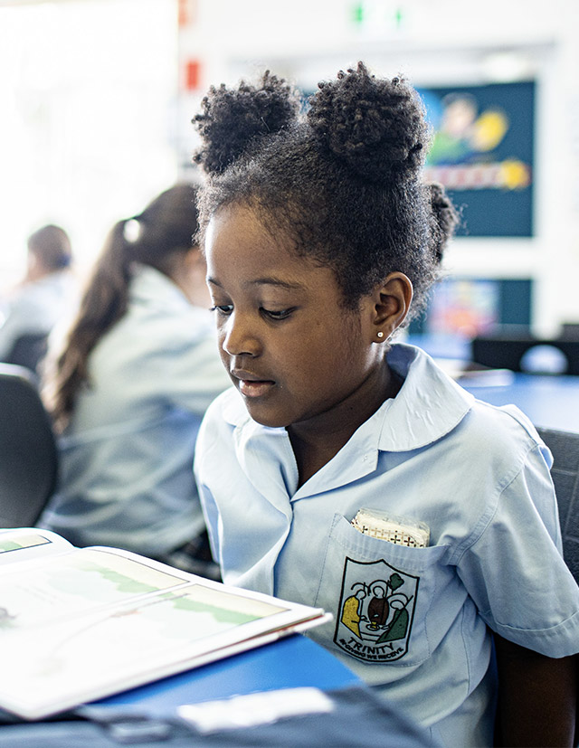 Happy student at Trinity Primary School Kemps Creek
