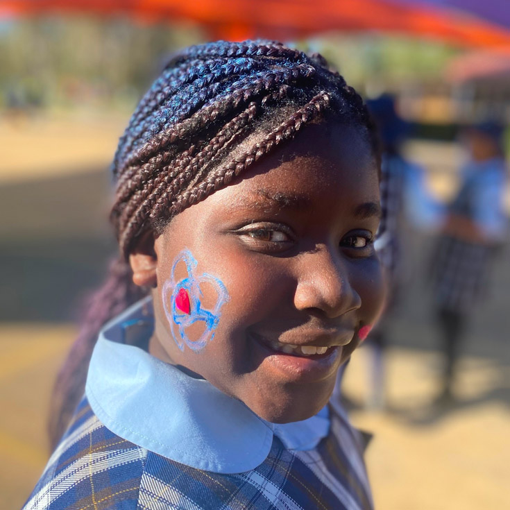 Trinity Primary School Kemps Creek student wearing face paint
