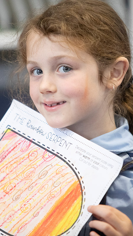 Student artwork at Trinity Catholic Primary Kemps Creek