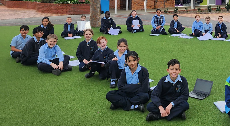 Trinity Catholic Primary Kemps Creek students outdoors