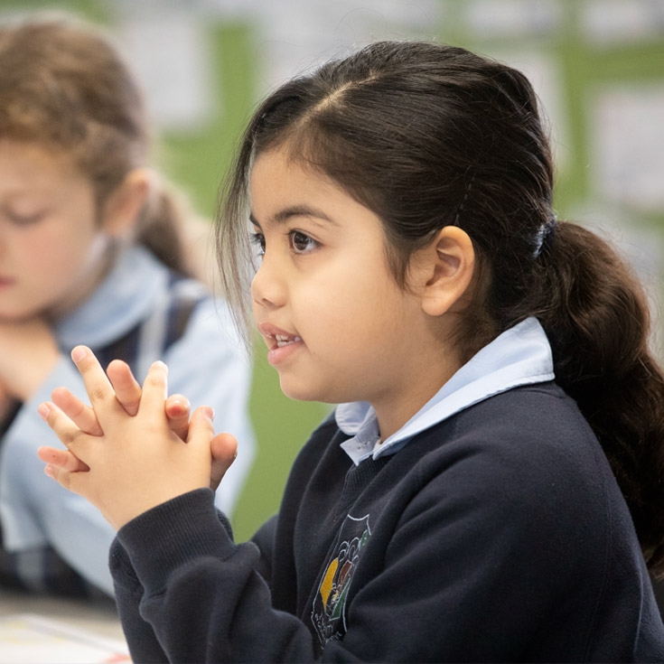 Student prayer at Trinity catholic Primary School Kemps Creek